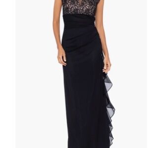 Elegant Black Lace Evening Gown